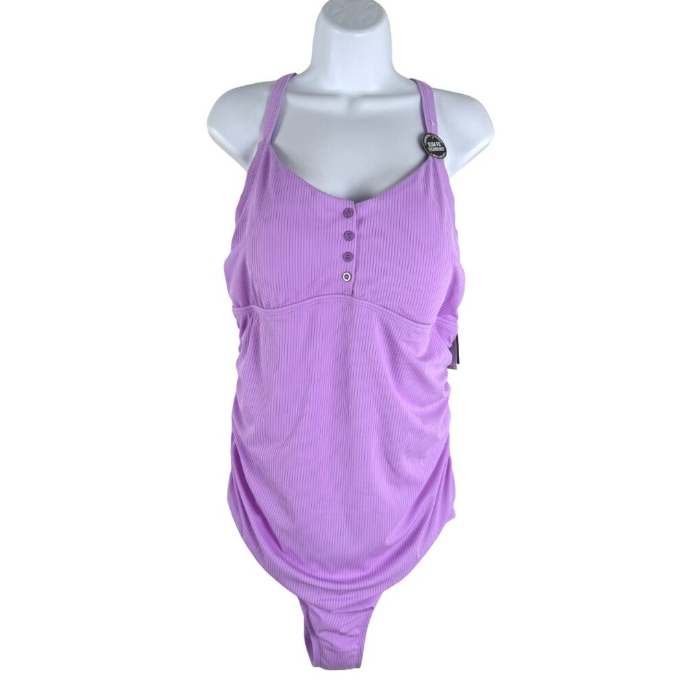 torrid Lilac Ribbed One-Piece Swimsuit Sz 3
